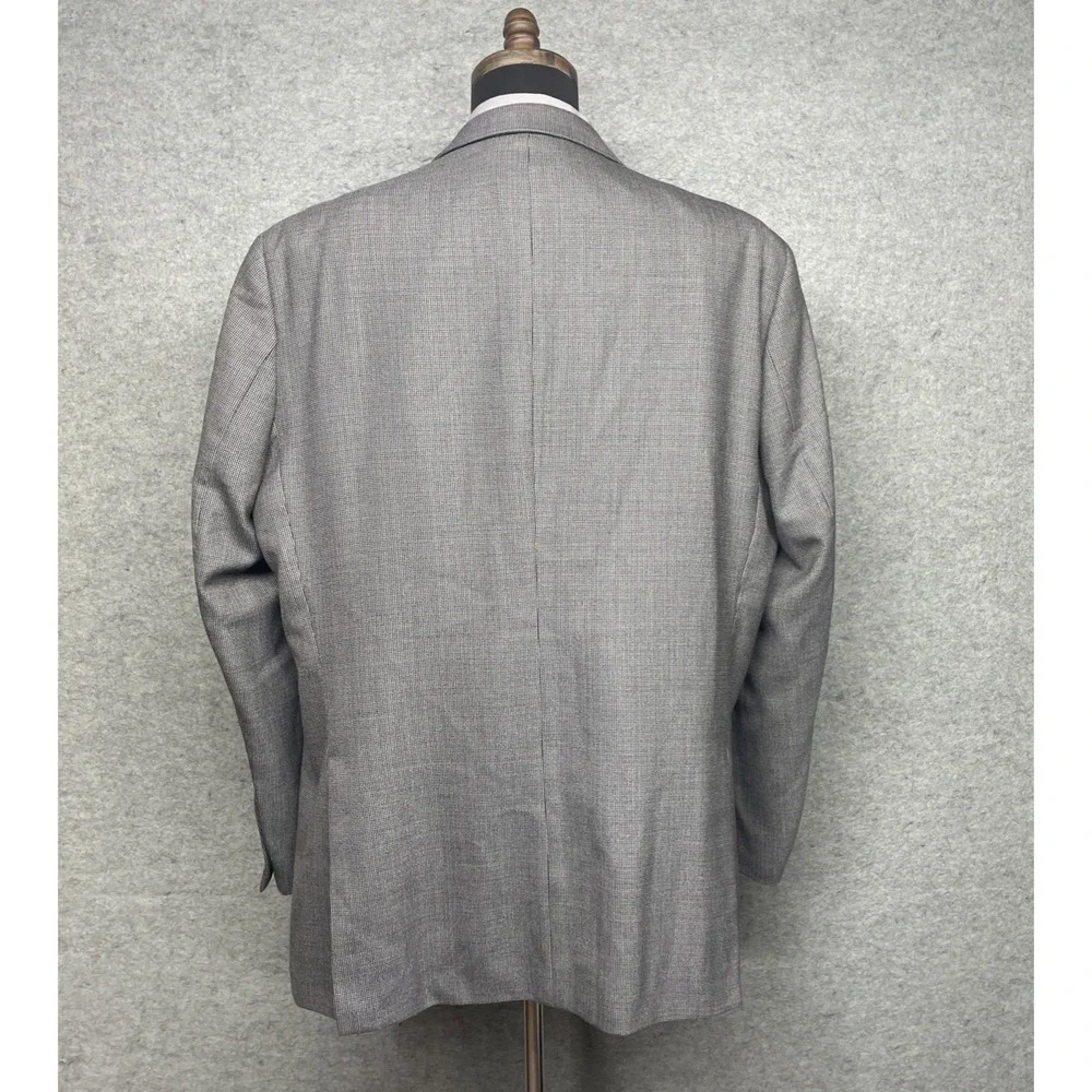 Pronto Uomo Platinum Mens 50 XL Sport Coat Blazer Gray 100% Wool Micro Check